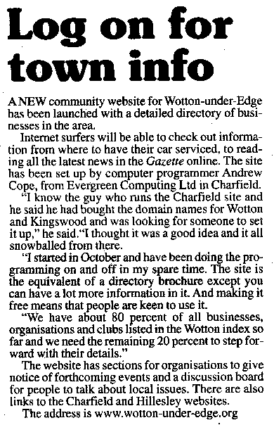 Article courtesy of the Gloucestershire Gazette