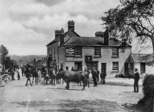 The Railway Tavern and Wotton Road on market day  :  : 